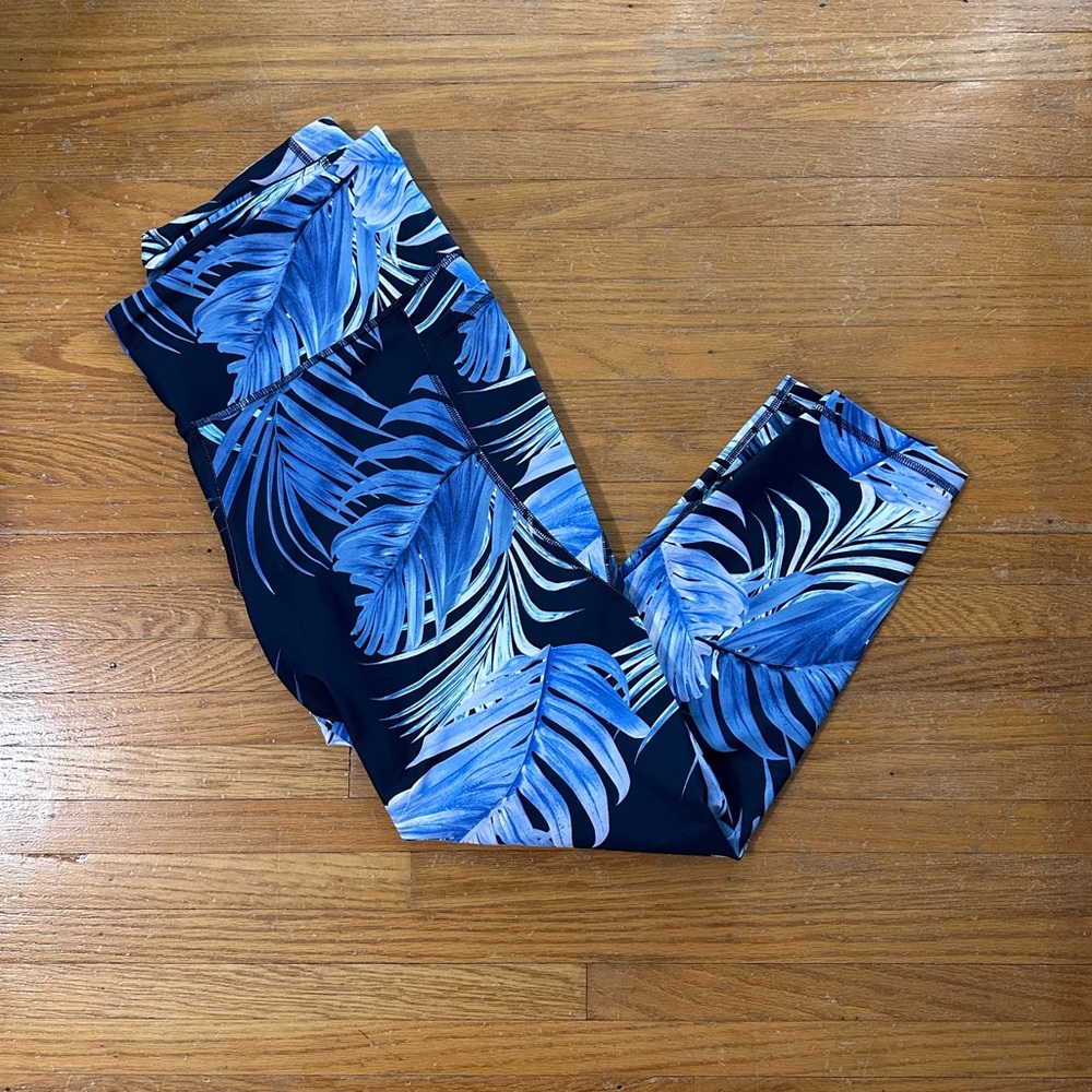 Old Navy Blue Leaf Print Leggings
